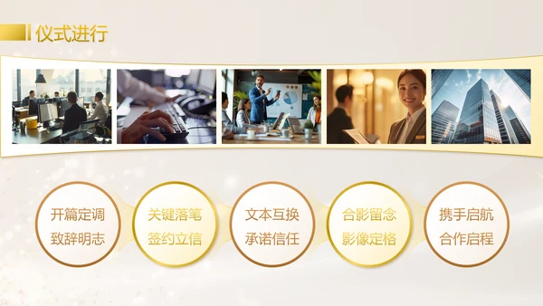 黄色商务风签约启动仪式PPT模板