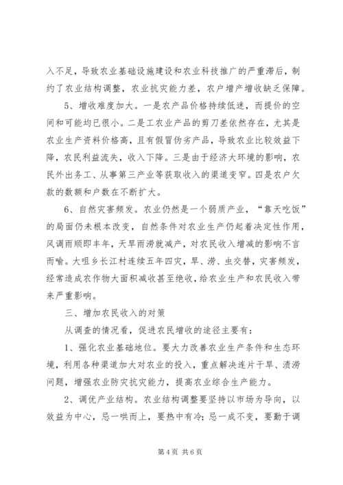 关于XX乡XX村农民收入情况的调查 (5).docx