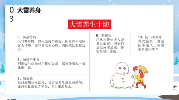 卡通风中国传统二十四节气大雪PPT课件