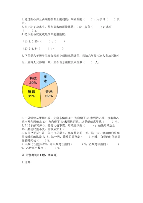 小学六年级上册数学期末测试卷（精选题）word版.docx