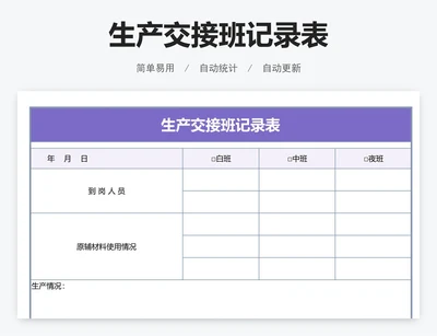 生产交接班记录表
