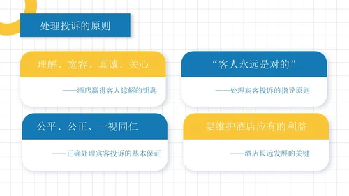 蓝黄色简约员工培训投诉处理培训PPT模板