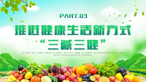 绿色清新风三减三健课件