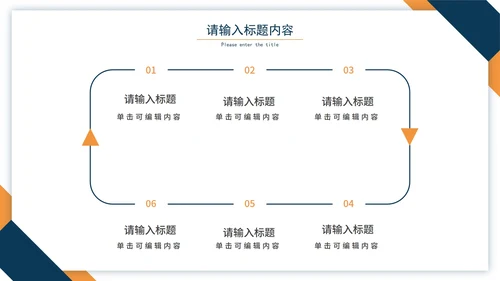 蓝橙简约商务工作汇报通用PPT模板