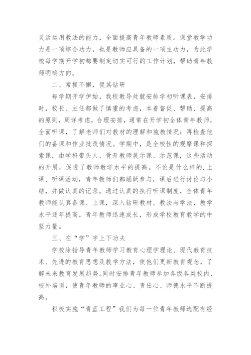 学校青年教师培养工作总结.docx