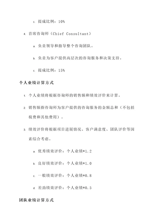 咨询项目提成奖金分配方案
