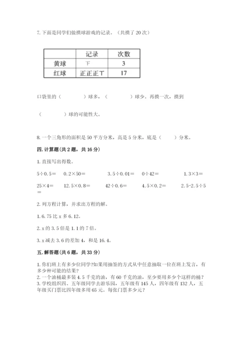 人教版五年级上册数学期末测试卷（必刷）word版.docx