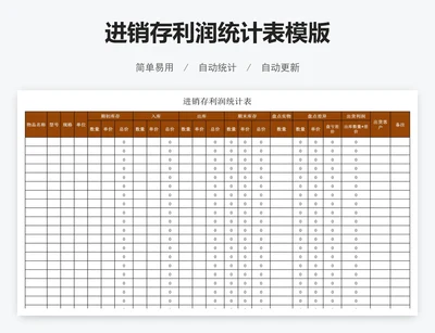 进销存利润统计表模版