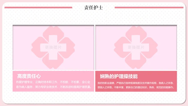 实用责任护士粉色清新医疗医学PPT模板