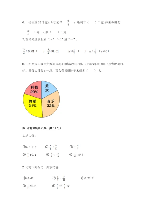 人教版小学六年级上册数学期末测试卷（夺冠）word版.docx