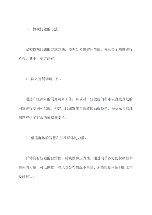 党内纪检委员检视问题剖析