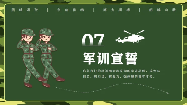 迷彩风军训动员大会通用PPT模板