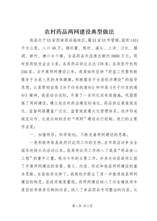 农村药品两网建设典型做法.docx