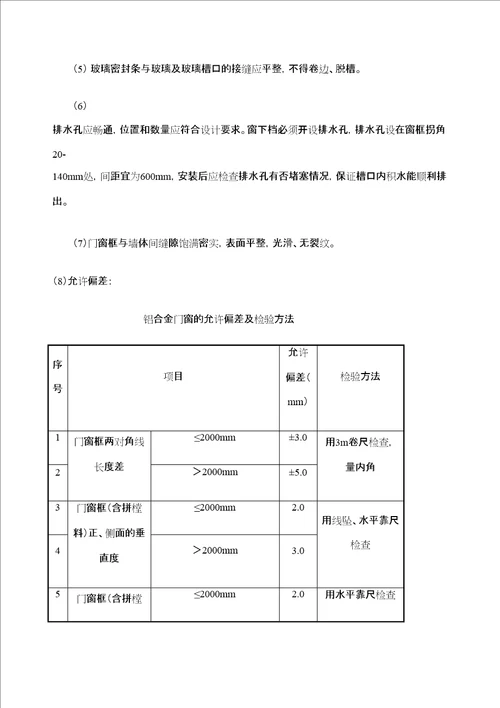 断桥铝门窗安装技术交底精编WORD版