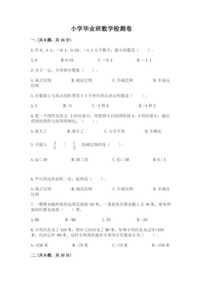 小学毕业班数学检测卷精品【全国通用】.docx