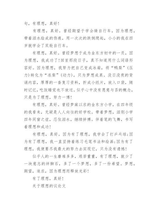 关于理想的议论文精编.docx