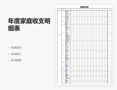 年度家庭收支明细表