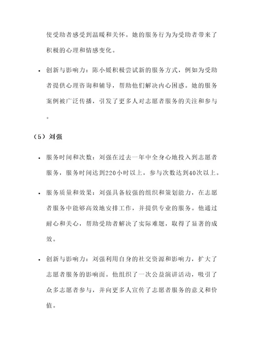 志愿者评比事迹材料