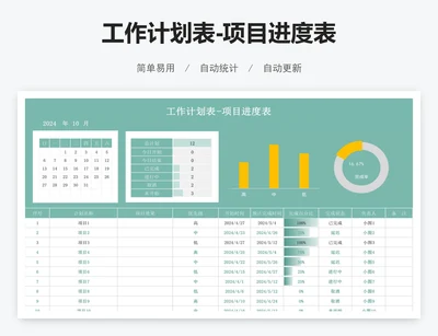 工作计划表-项目进度表