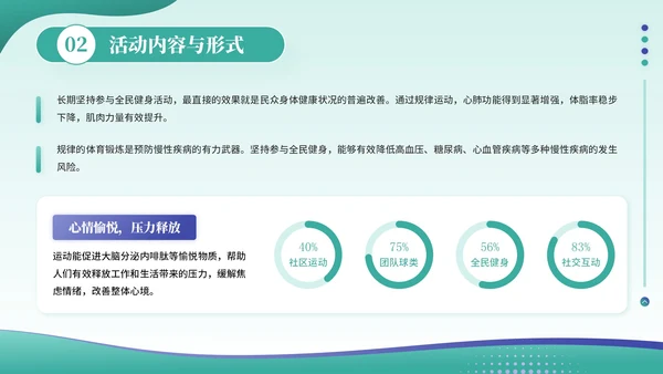 绿色插画风全民健身活动PPT模板