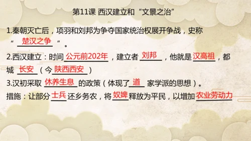 第三单元 秦汉时期：统一多民族封建国家的建立和巩固  单元复习课件（27张PPT）