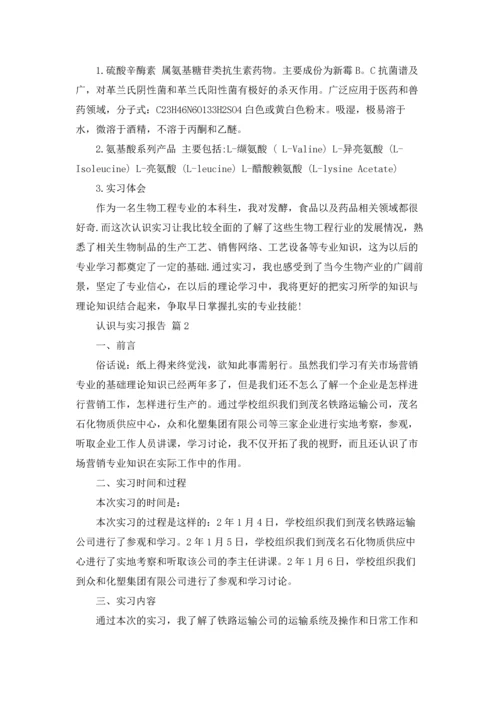 认识与实习报告汇总八篇.docx