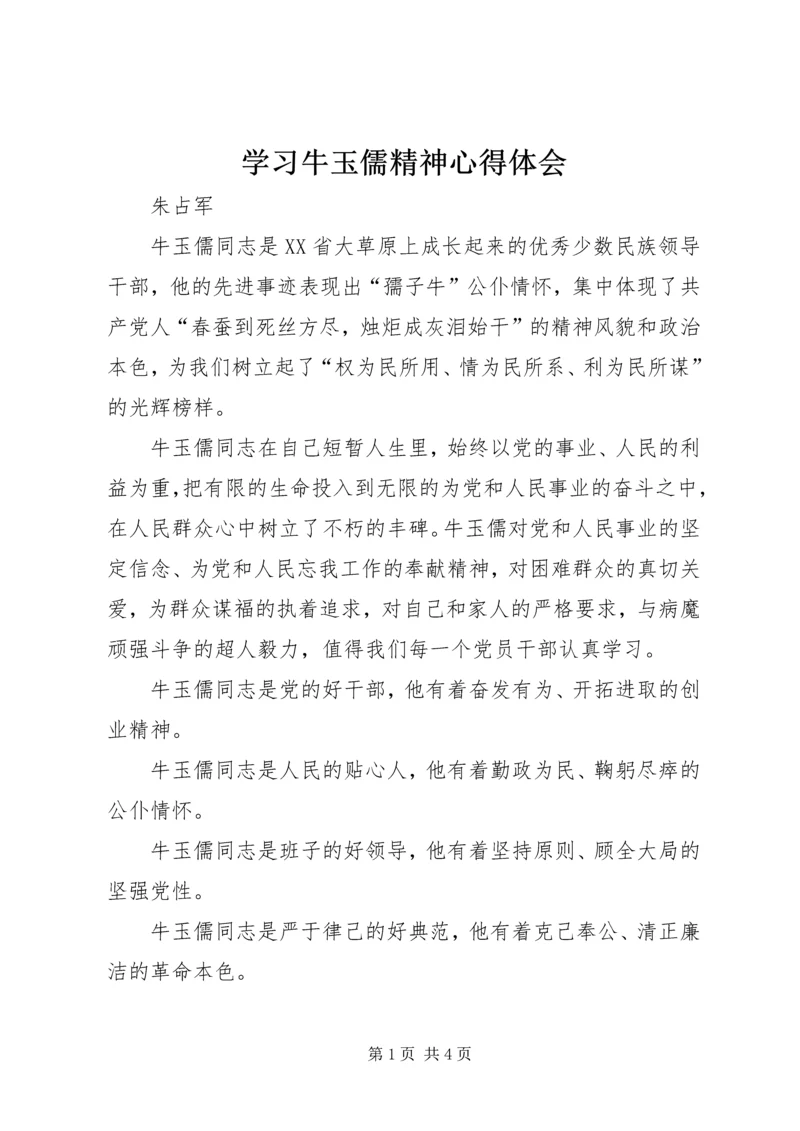 学习牛玉儒精神心得体会 (4).docx