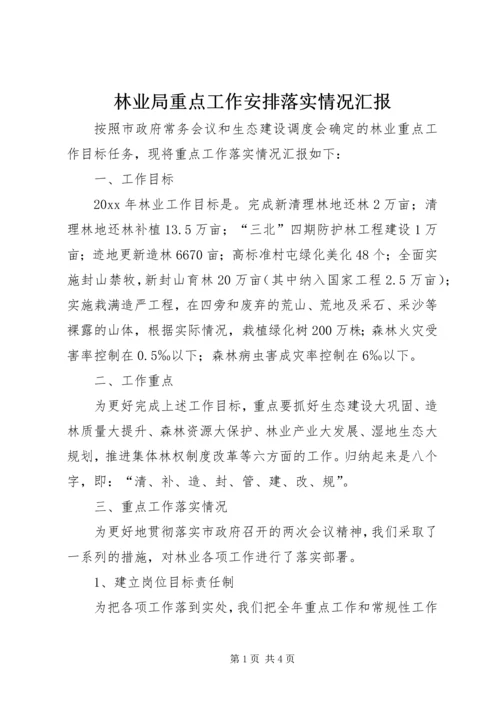 林业局重点工作安排落实情况汇报.docx