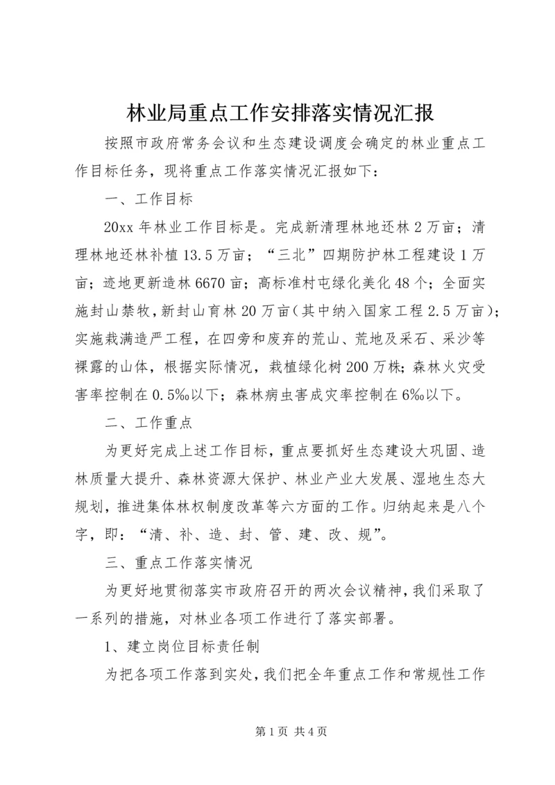 林业局重点工作安排落实情况汇报.docx