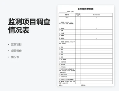 监测项目调查情况表