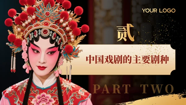 黑色非遗文化中国戏曲文化赏析PPT模板