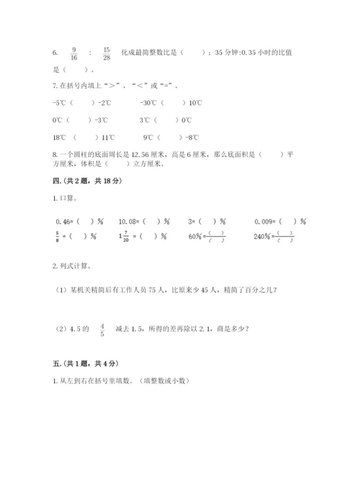 苏教版数学六年级下册试题期末模拟检测卷及完整答案【各地真题】.docx