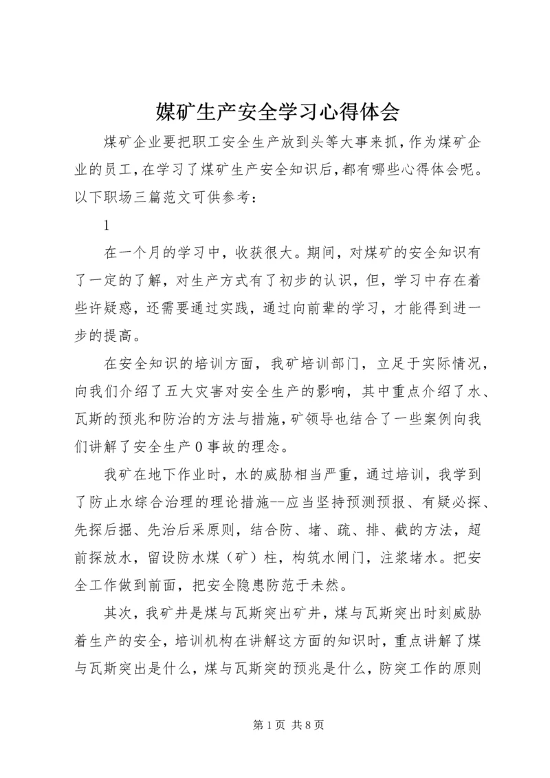 媒矿生产安全学习心得体会.docx