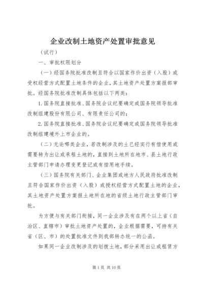 企业改制土地资产处置审批意见 (3).docx