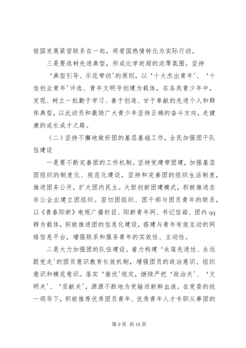 在共青团XX县区第十四次代表大会上的工作报告.docx