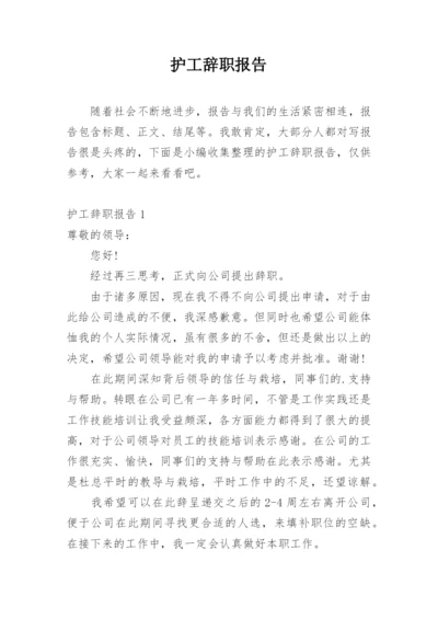 护工辞职报告.docx