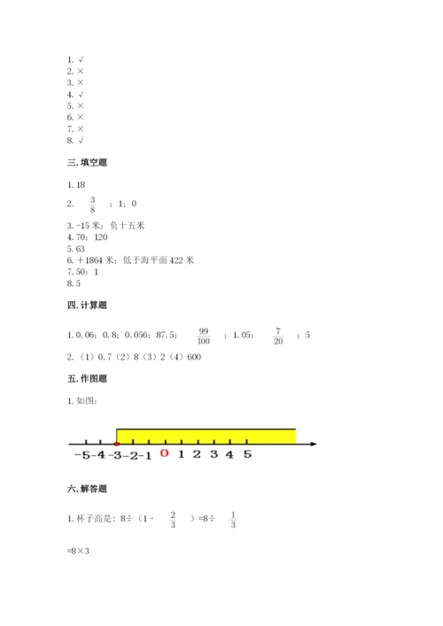 人教版六年级下册数学期末测试卷（中心小学）.docx