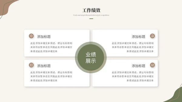 简约时尚莫兰迪风公司内部岗位竞聘述职报告ppt模板