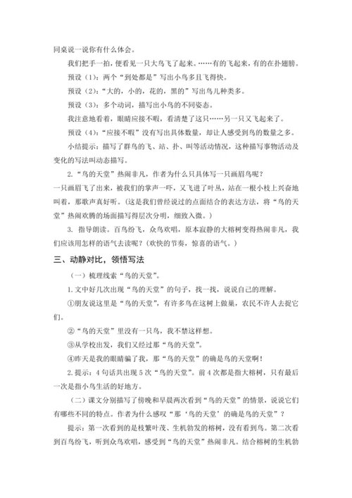 2024年秋五年级上册 23 鸟的天堂（教案与教学反思）