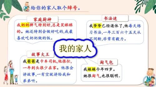 统编版2024-2025学年语文四年级上册第二单元习作 我的家人-（教学课件）
