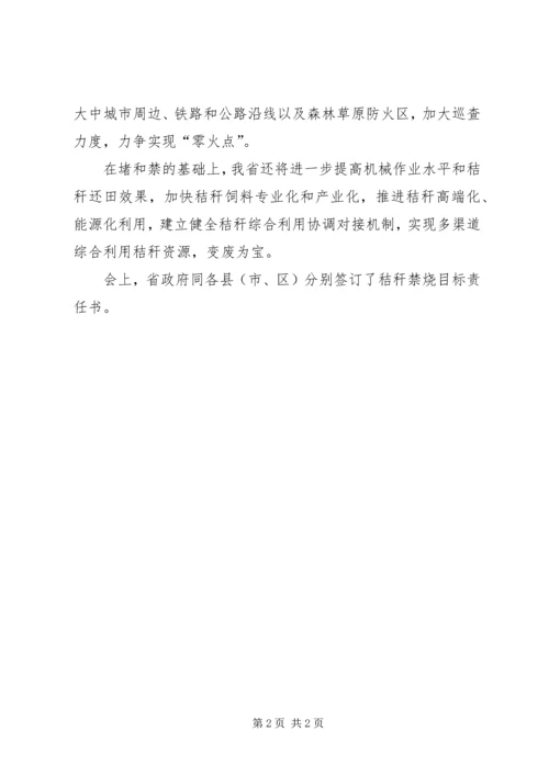 全省秸秆禁烧工作会议强化主体责任抓好秸秆禁烧.docx