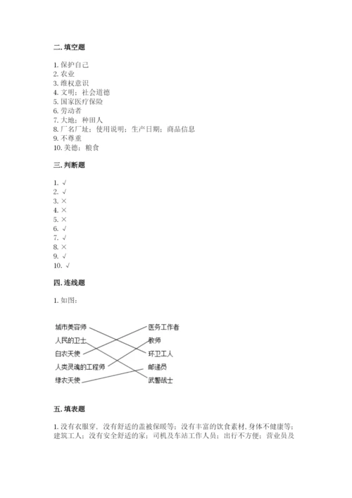 部编版四年级下册道德与法治期末测试卷带答案（培优a卷）.docx