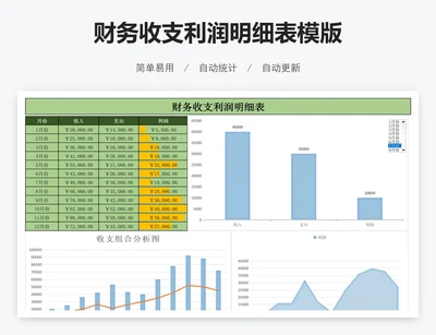 财务收支利润明细表模版