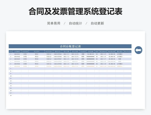 合同及发票管理系统登记表