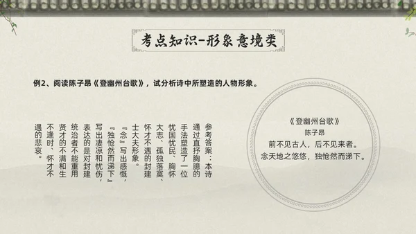浅色古风高考诗歌鉴赏PPT模板宣传PPT动态PPT
