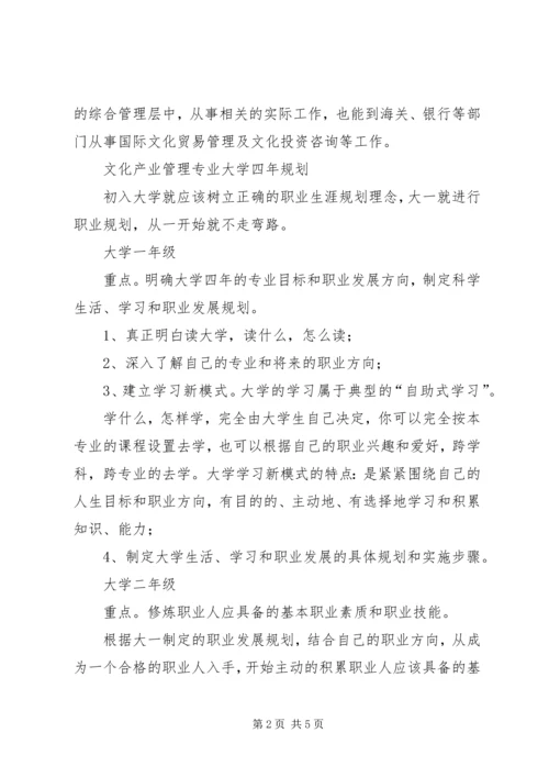 文化产业管理专业职业规划书 (6).docx