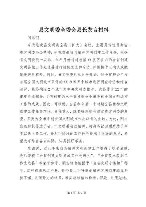 县文明委全委会县长发言材料.docx