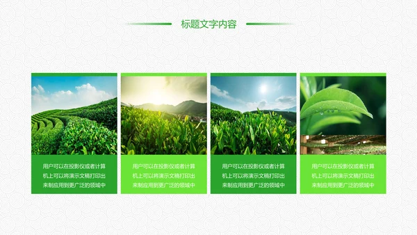 绿色唯美清新茶园文化茶艺品茶论道PPT模板