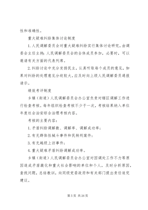 人民调解委员会各项制度精编.docx