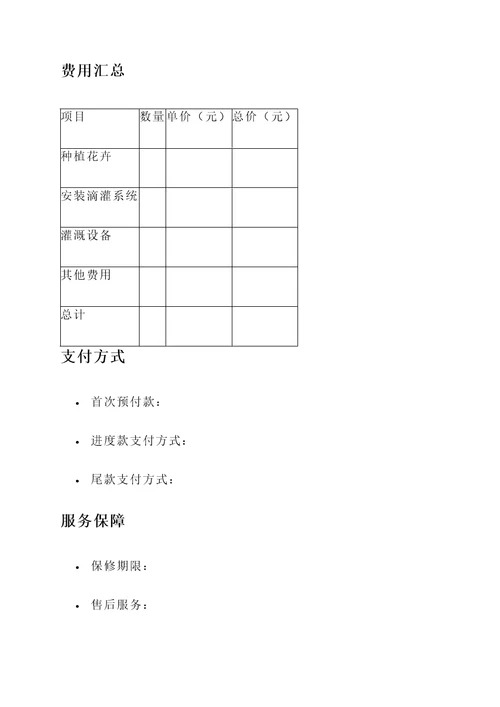 绿化滴灌报价单